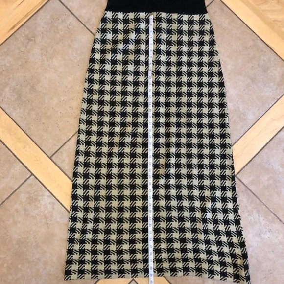 VTG Houndstooth dress long sleeveless tall sweater - Picture 5 of 8